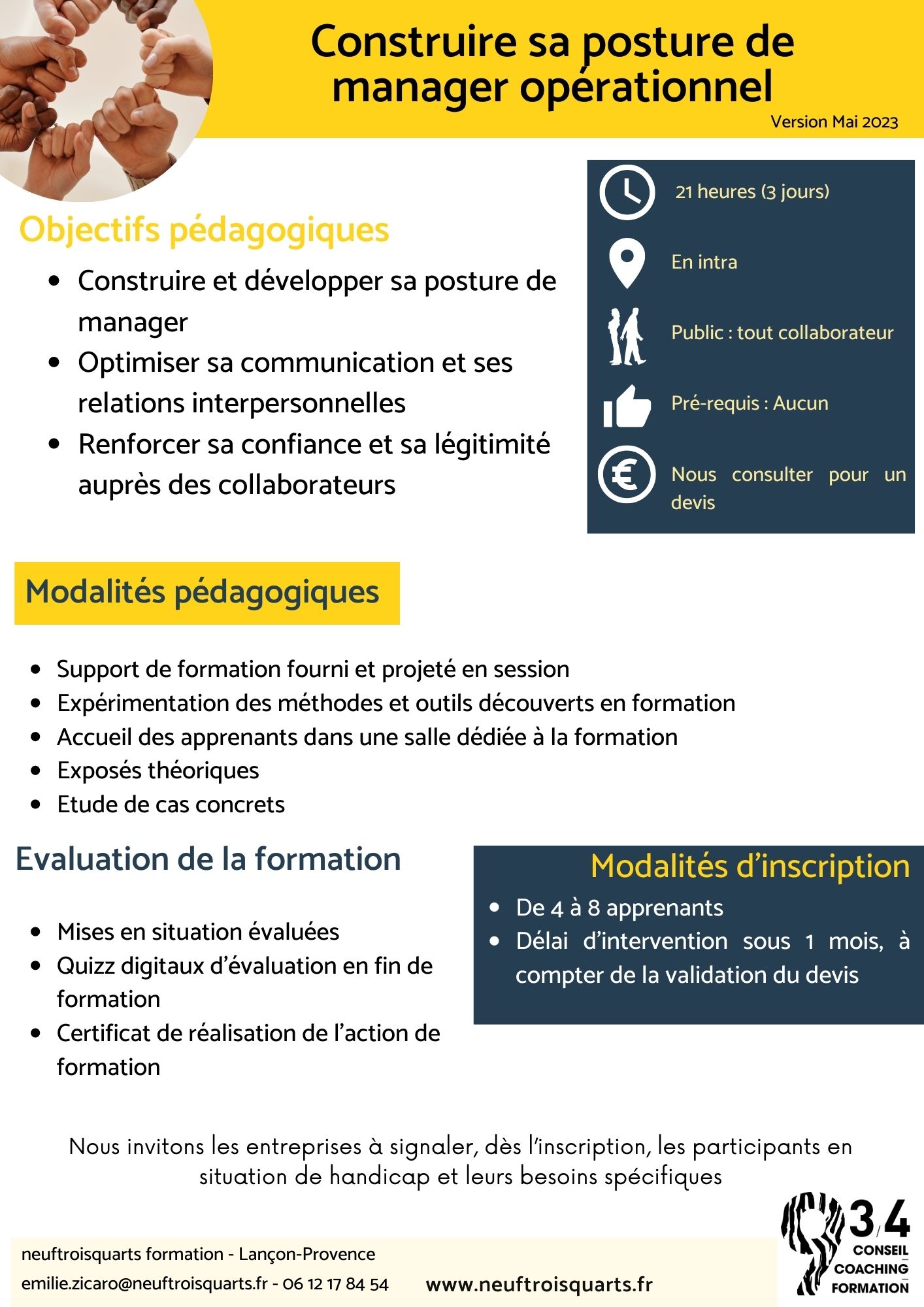 Formation Construire sa posture de manager opérationnel